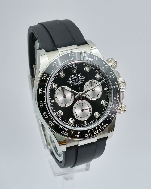 Rolex 126519LN Cosmograph Daytona 18K White Gold with Black Diamond Dial