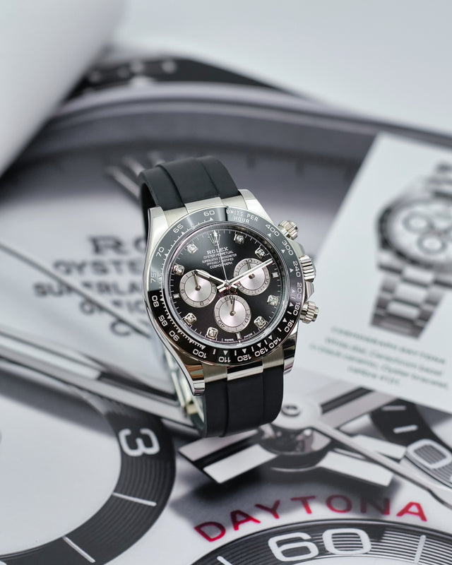Rolex 126519LN Cosmograph Daytona 18K White Gold with Black Diamond Dial