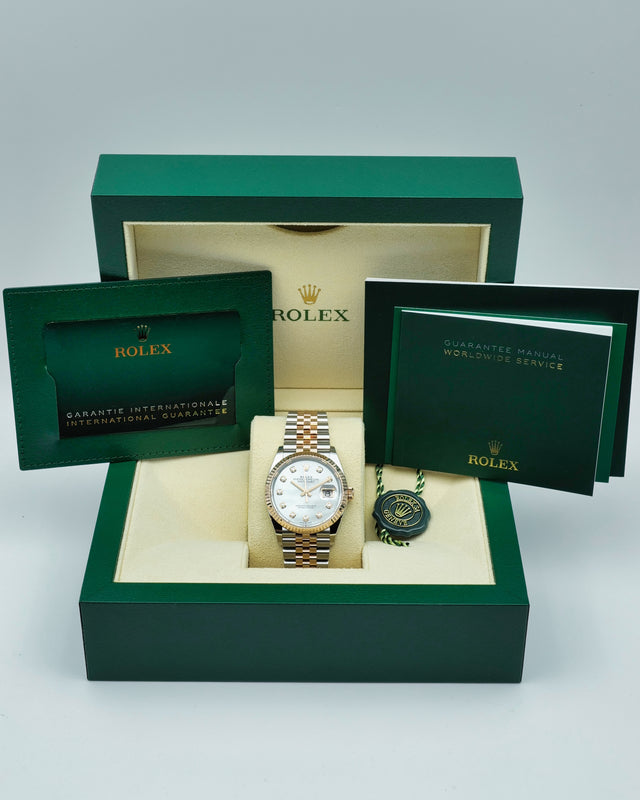Rolex 126231 Datejust 18K/SS with Mother of Pearl Diamond Dial on Jubilee