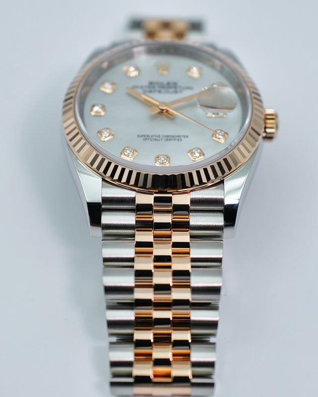 Rolex 126231 Datejust 18K/SS with Mother of Pearl Diamond Dial on Jubilee