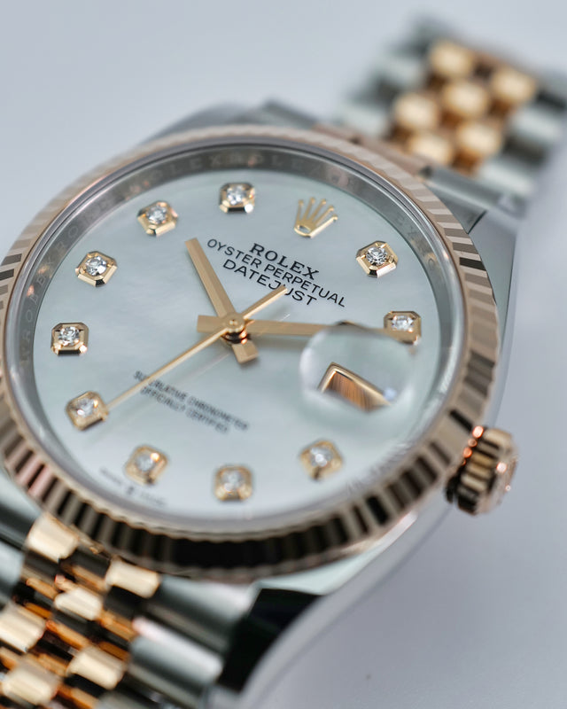 Rolex 126231 Datejust 18K/SS with Mother of Pearl Diamond Dial on Jubilee