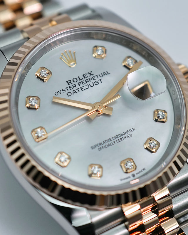 Rolex 126231 Datejust 18K/SS with Mother of Pearl Diamond Dial on Jubilee