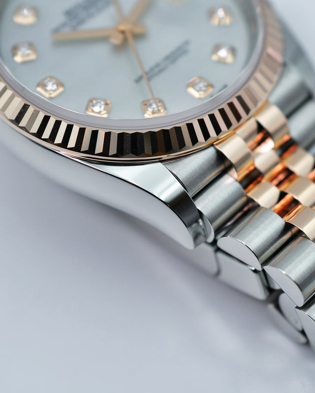 Rolex 126231 Datejust 18K/SS with Mother of Pearl Diamond Dial on Jubilee
