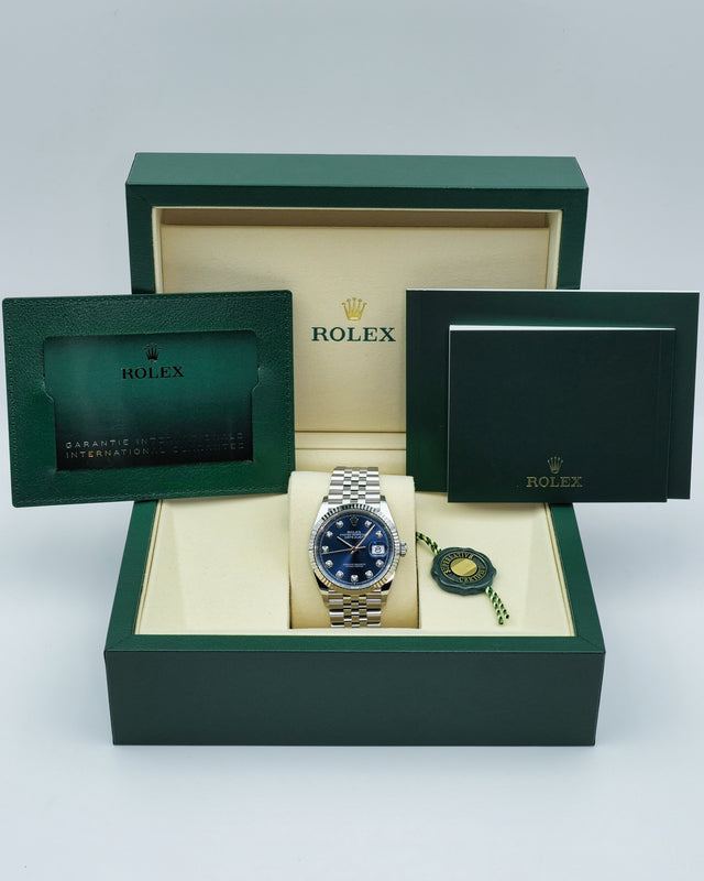 Rolex 126234 Datejust with Blue Diamond Dial on Jubilee