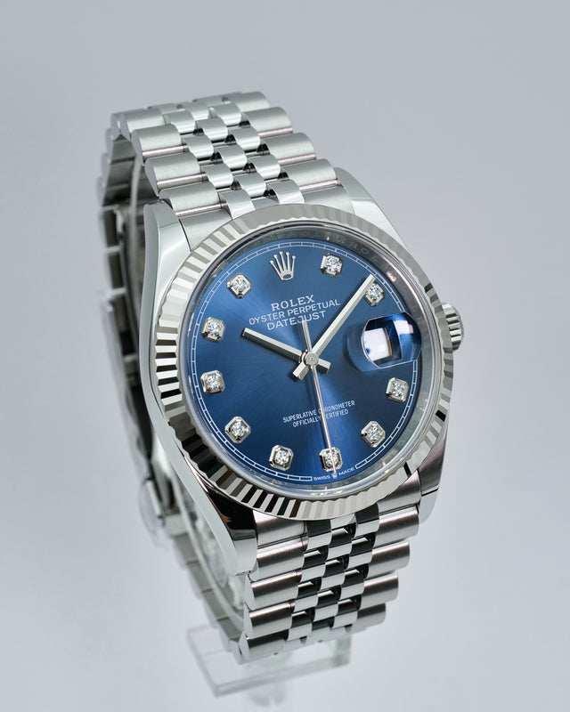 Rolex 126234 Datejust with Blue Diamond Dial on Jubilee
