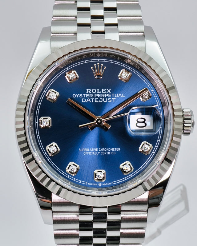 Rolex 126234 Datejust with Blue Diamond Dial on Jubilee