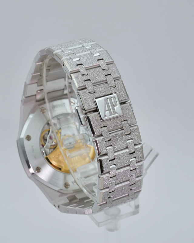 Audemars Piguet 15410BC Royal Oak Frosted White Gold with Blue Dial