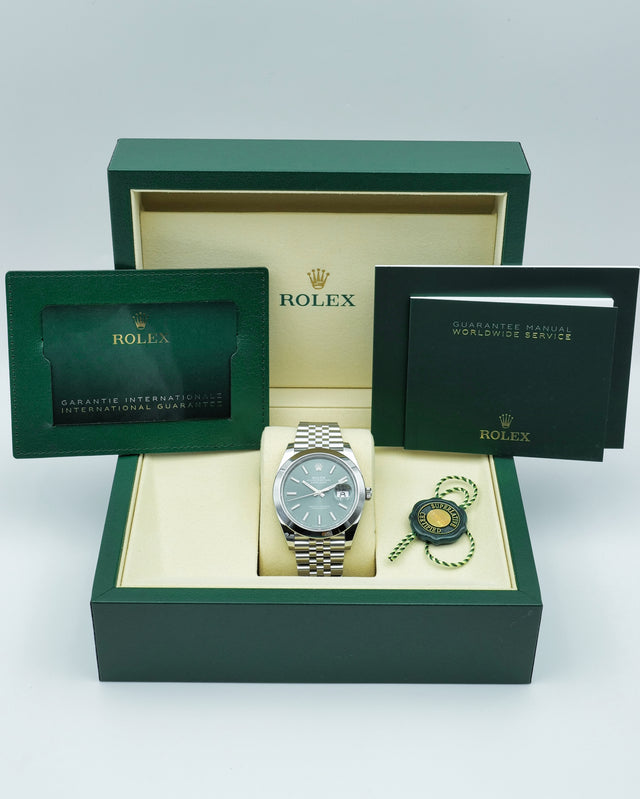 Rolex 126300 Datejust 41 with Mint Green Dial on Jubilee