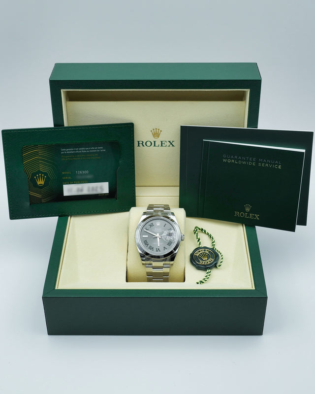 Rolex 126300 Datejust 41 with Slate Roman Dial on Oyster