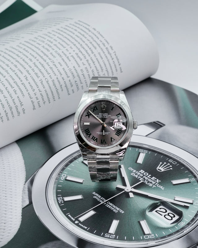 Rolex 126300 Datejust 41 with Slate Roman Dial on Oyster