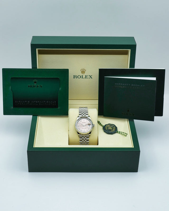 Rolex 278274 Datejust 31 with Pink Dial with "VI" in Diamond on Jubilee
