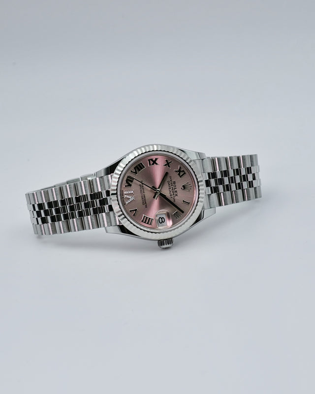 Rolex 278274 Datejust 31 with Pink Dial with "VI" in Diamond on Jubilee