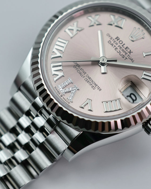 Rolex 278274 Datejust 31 with Pink Dial with "VI" in Diamond on Jubilee