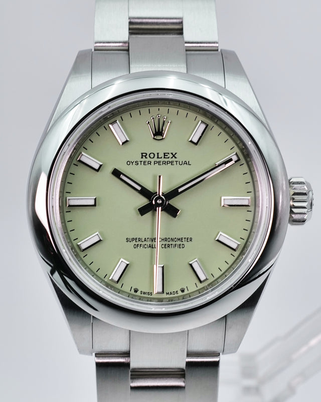 Rolex 276200 Oyster Perpetual 28 with Pistachio Dial