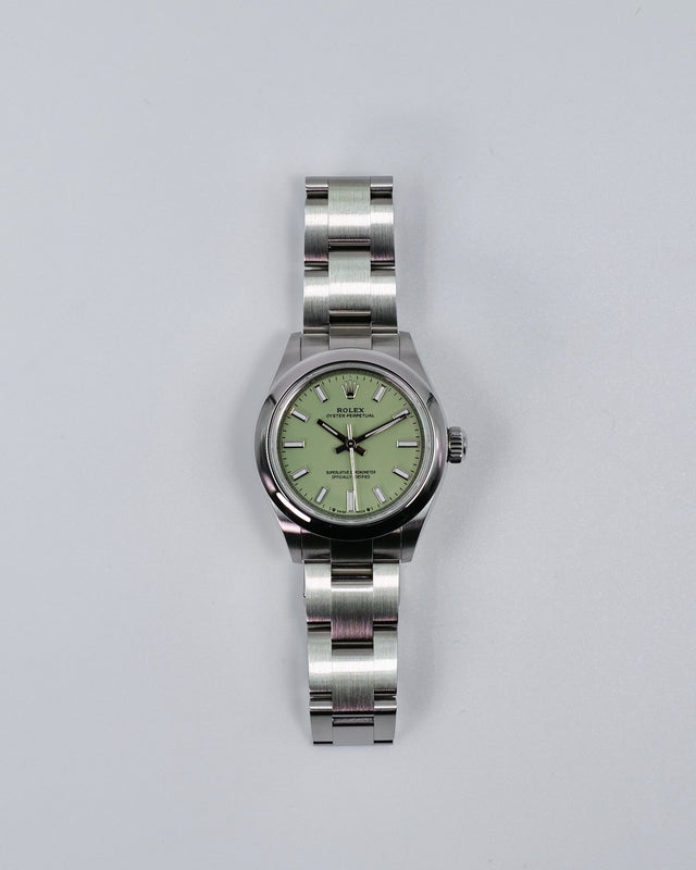 Rolex 276200 Oyster Perpetual 28 with Pistachio Dial