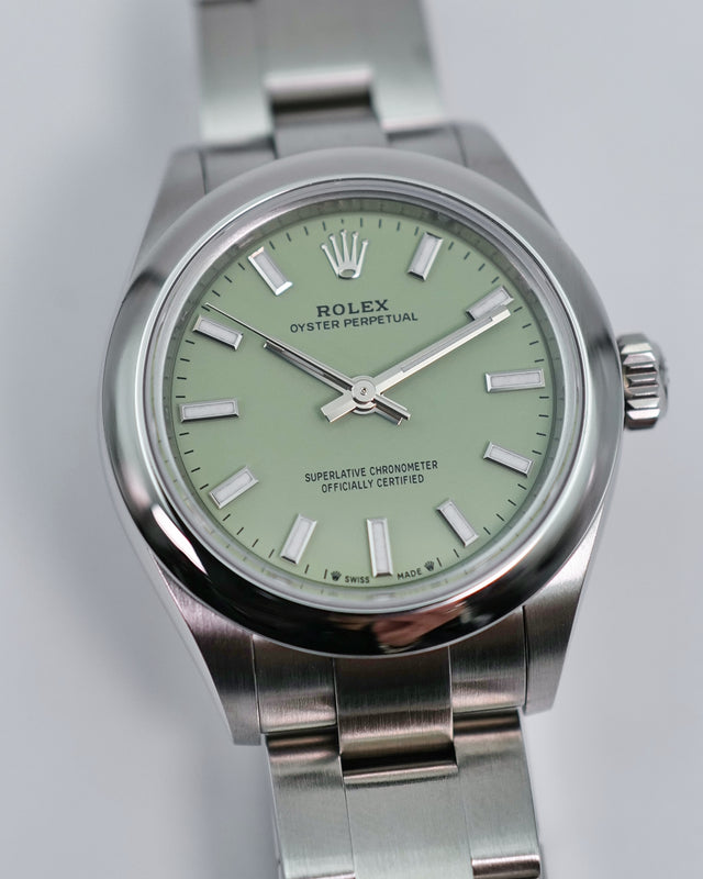 Rolex 276200 Oyster Perpetual 28 with Pistachio Dial