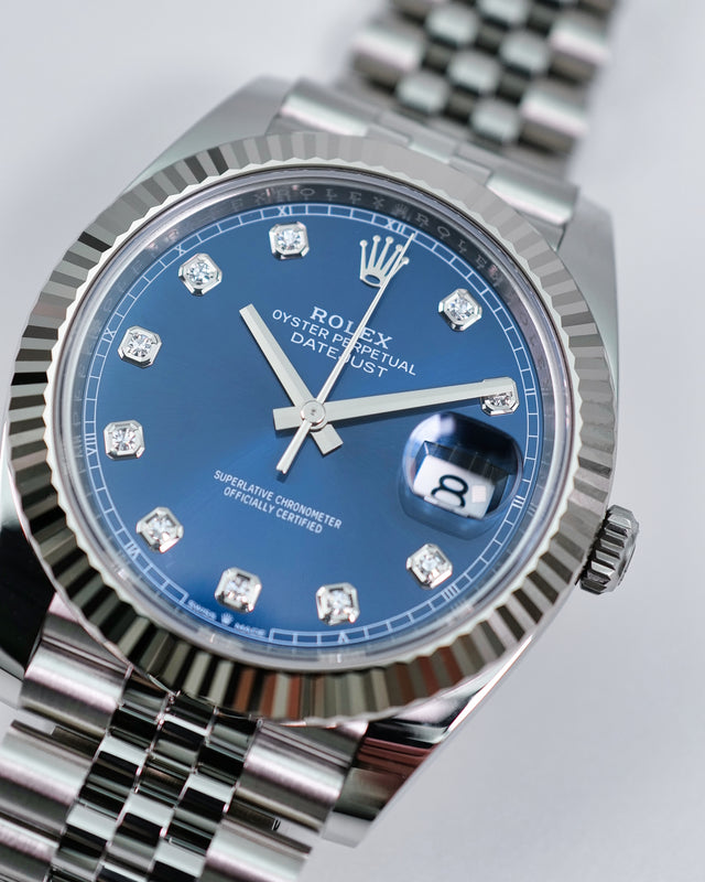 Rolex 126334 Datejust 41 with Blue Dimond Dial on Jubilee