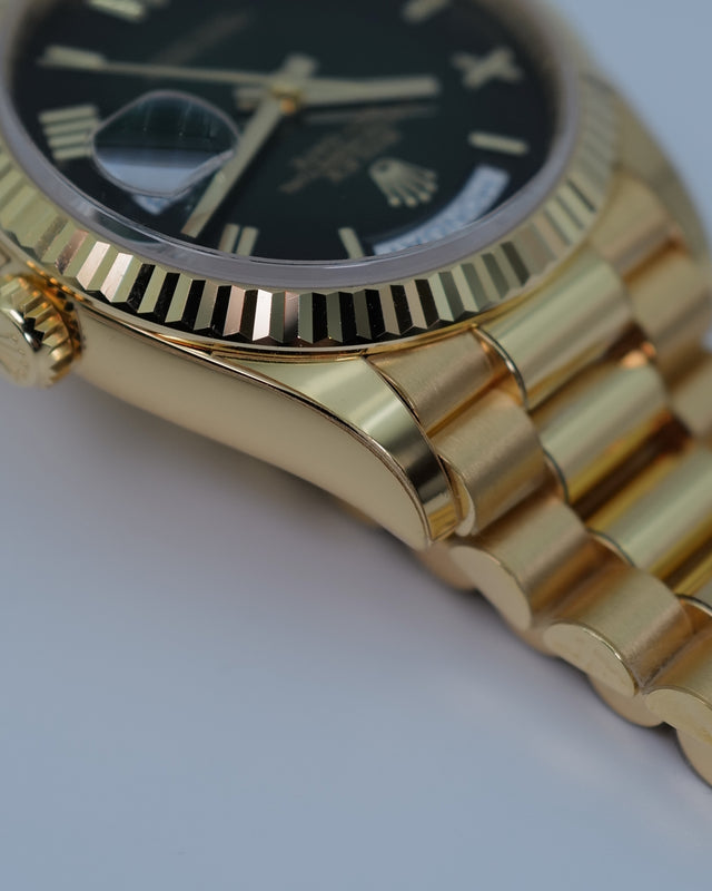 Rolex 128238 Day Date 36 18K Yellow Gold with Green Ombre Dial