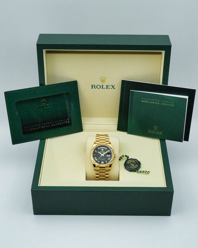 Rolex 128238 Day Date 36 18K Yellow Gold with Green Ombre Dial