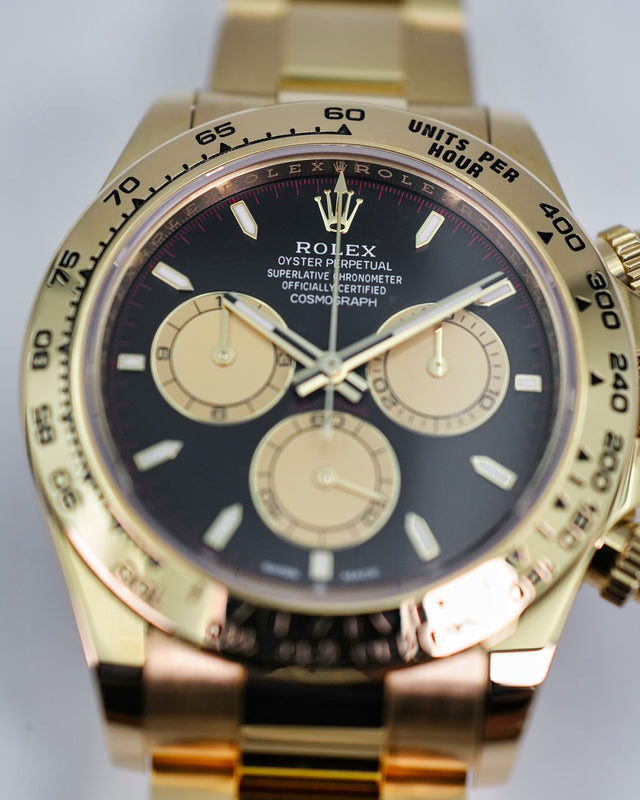 Rolex 126508 Cosmograph Daytona 18K Yellow Gold with Black and Gold Dial