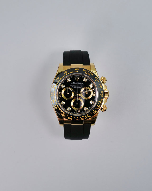 Rolex 116518LN Cosmograph Daytona 18K Yellow Gold with Black Diamond Dial