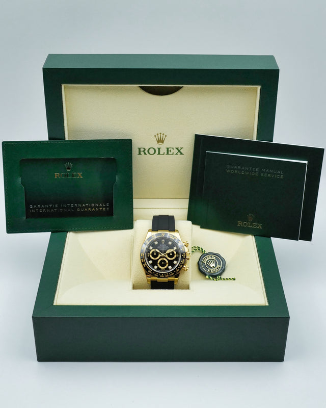 Rolex 116518LN Cosmograph Daytona 18K Yellow Gold with Black Diamond Dial