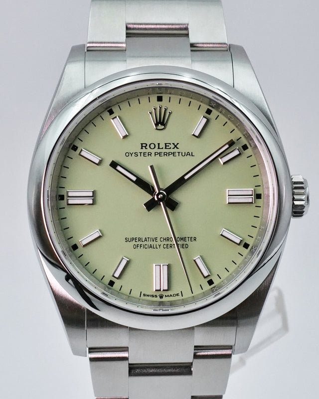 Rolex 126000 Oyster Perpetual 36 with Pistachio Dial (New Model)