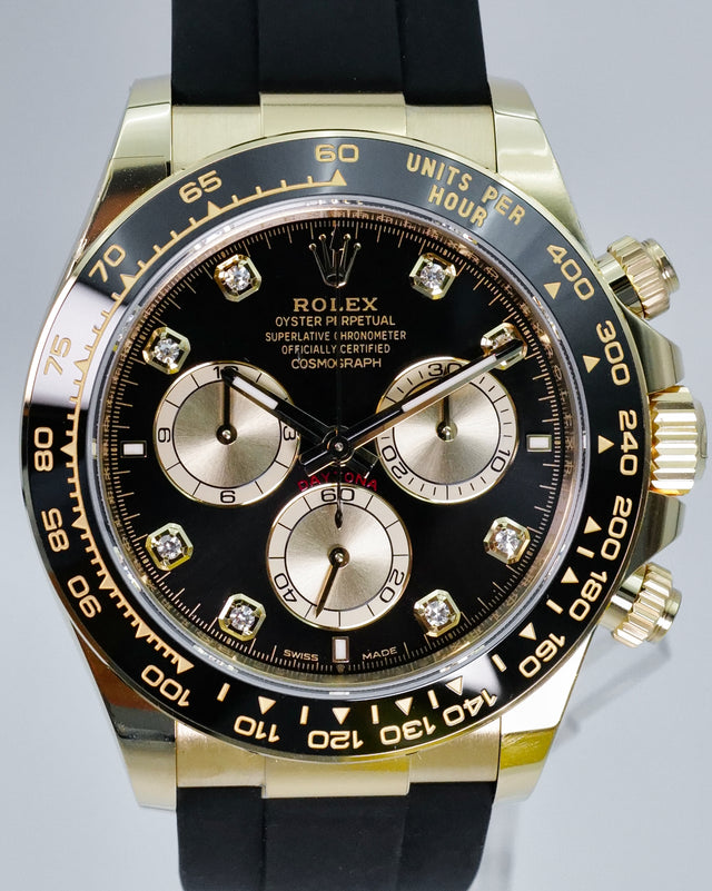 Rolex 126518LN Cosmograph Daytona 18K Yellow Gold with Black and Diamond Dial
