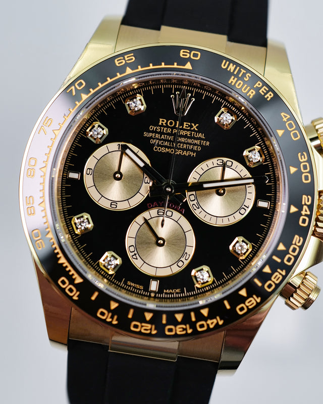 Rolex 126518LN Cosmograph Daytona 18K Yellow Gold with Black and Diamond Dial