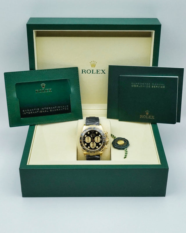 Rolex 126518LN Cosmograph Daytona 18K Yellow Gold with Black and Diamond Dial