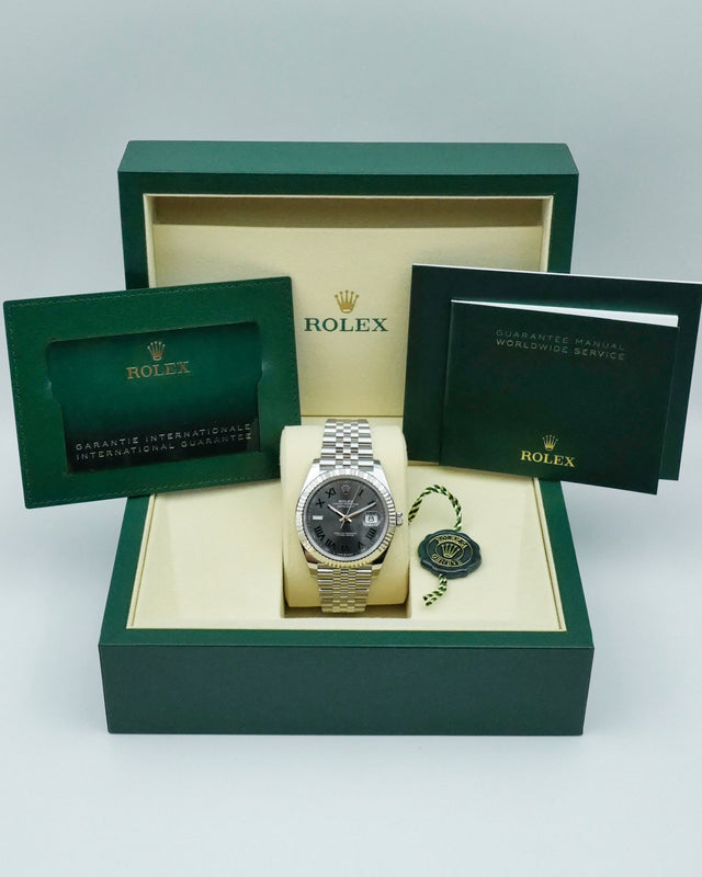 Rolex 126334 Datejust 41 "Winbledon" with Slate Roman Dial on Jubilee