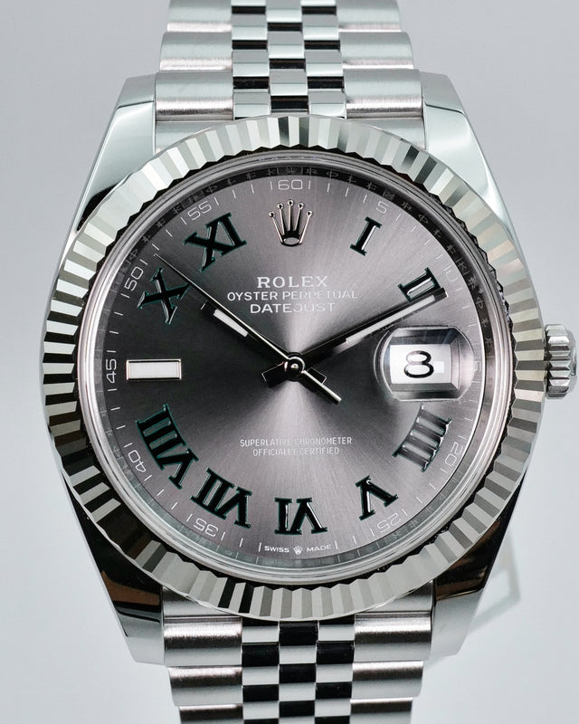 Rolex 126334 Datejust 41 "Winbledon" with Slate Roman Dial on Jubilee