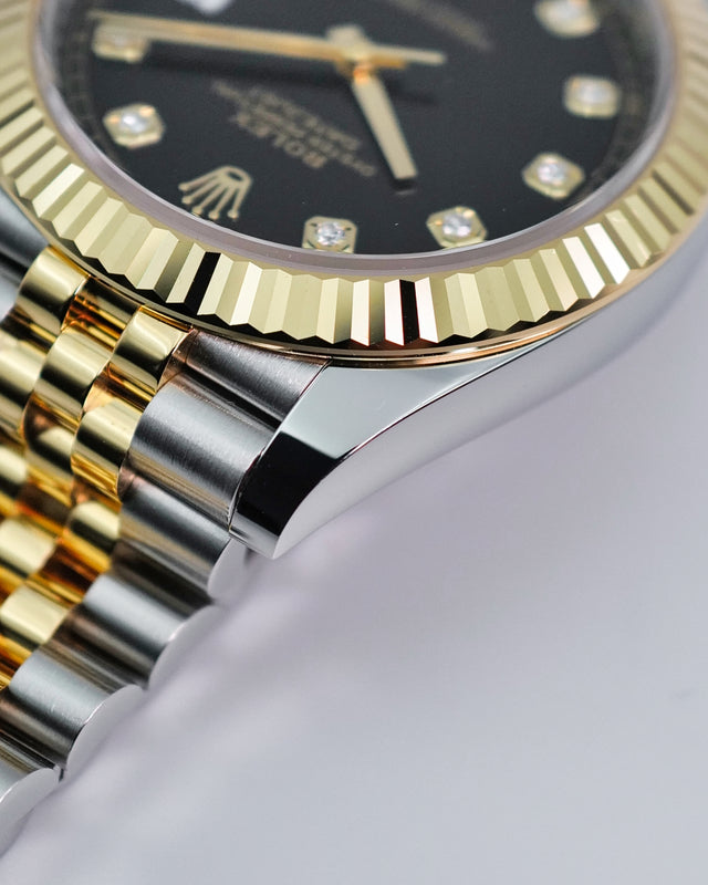 Rolex 126333 Datejust 41 18K/Stainless Steel with Black Diamond Dial on Jubilee