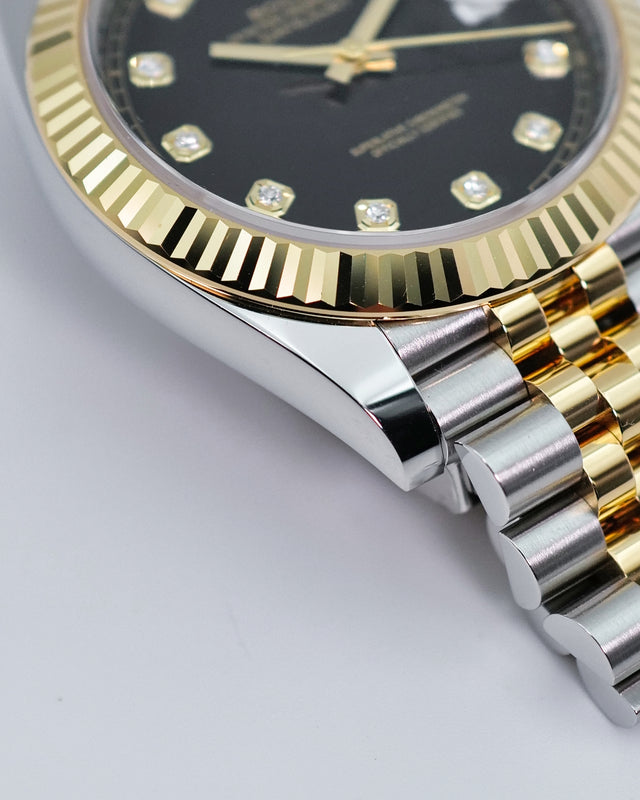 Rolex 126333 Datejust 41 18K/Stainless Steel with Black Diamond Dial on Jubilee