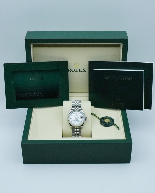 Rolex 278274 Datejust 31 with White Mother-of-pearl Diamond Dial on Jubilee