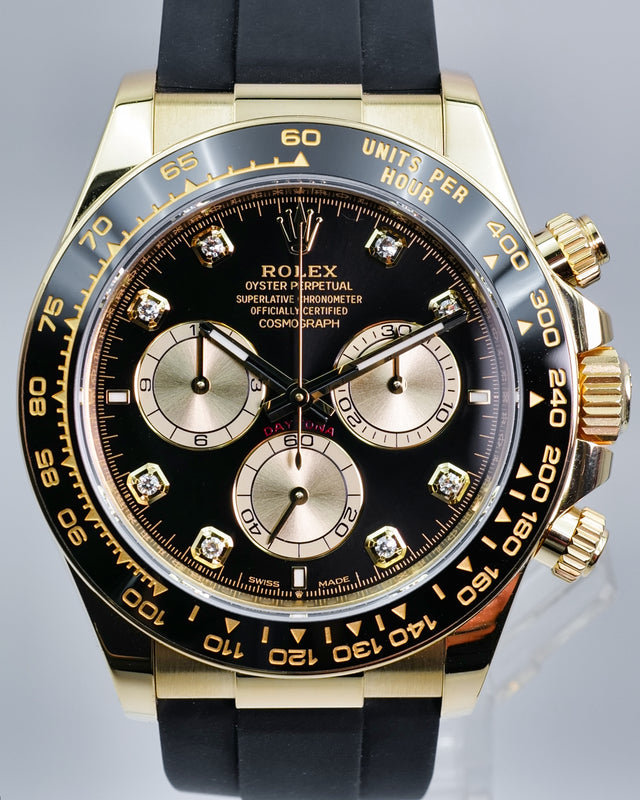Rolex 126518LN Cosmograph Daytona 18K Yellow Gold with Black and Diamond Dial