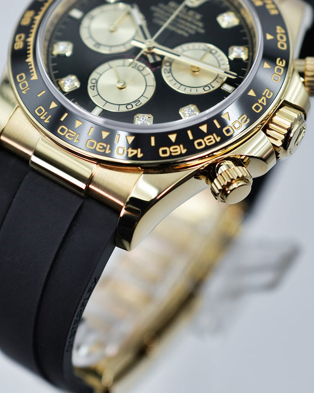 Rolex 126518LN Cosmograph Daytona 18K Yellow Gold with Black and Diamond Dial