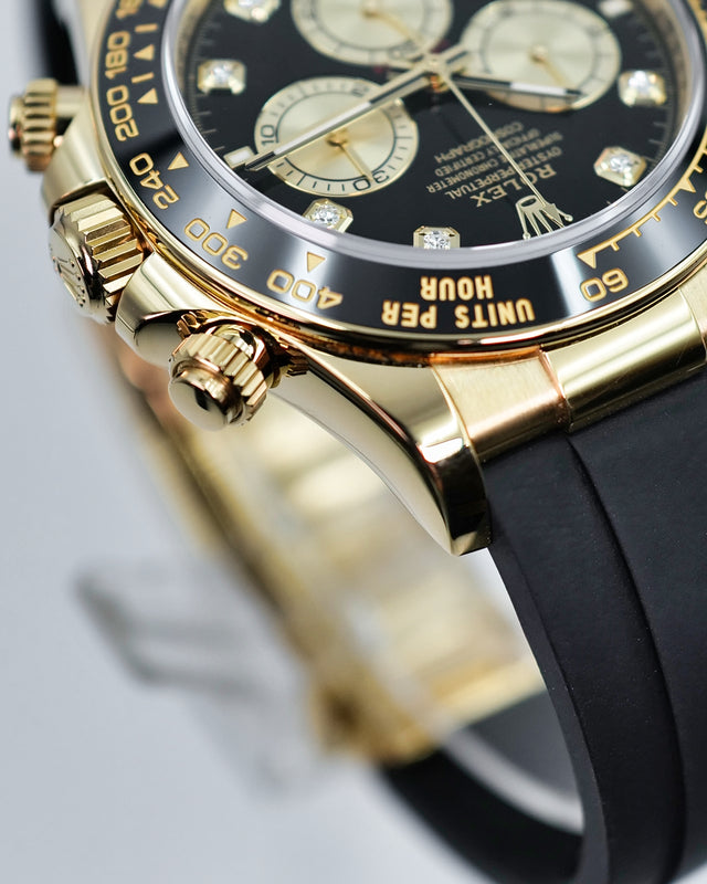 Rolex 126518LN Cosmograph Daytona 18K Yellow Gold with Black and Diamond Dial