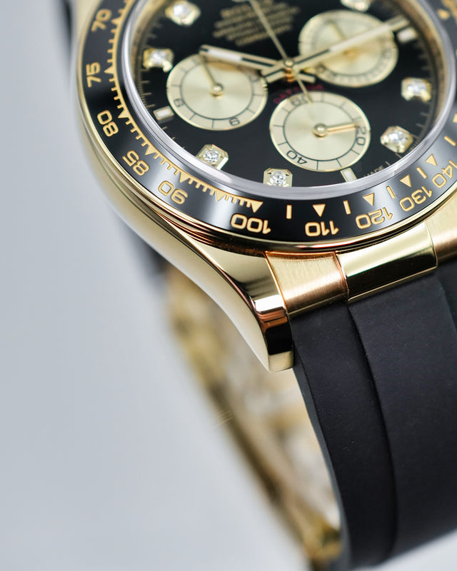 Rolex 126518LN Cosmograph Daytona 18K Yellow Gold with Black and Diamond Dial
