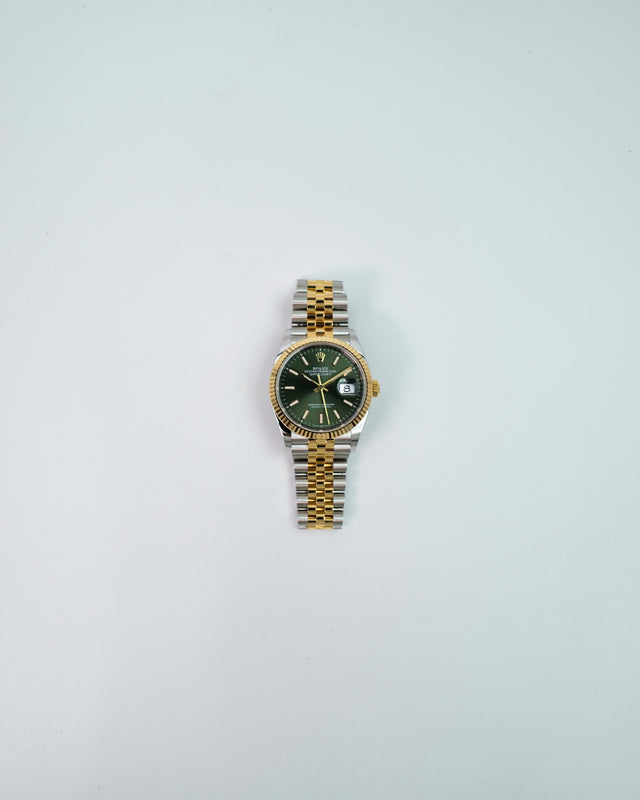 Rolex 126233 Datejust 18K/SS with Olive Green Dial on Jubilee