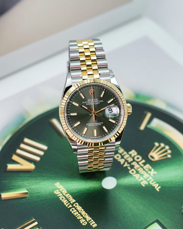 Rolex 126233 Datejust 18K/SS with Olive Green Dial on Jubilee