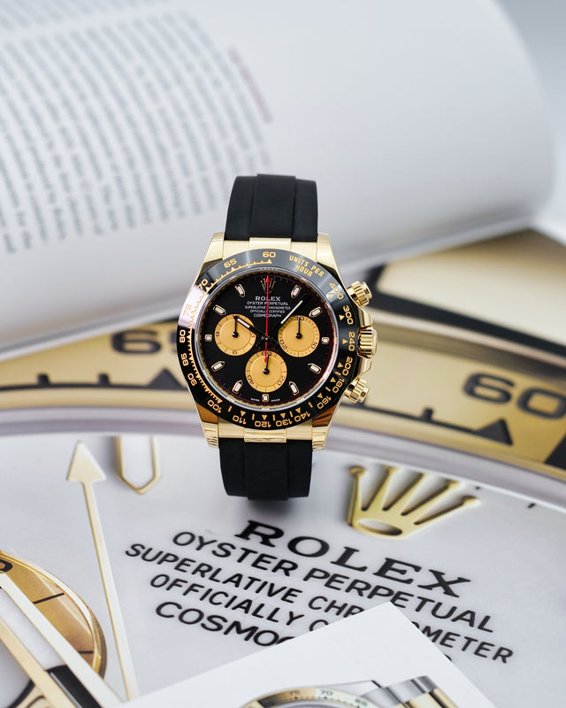 Rolex 116518LN Cosmograph Daytona 18K Yellow Gold with Intense Black and Champagne Dial