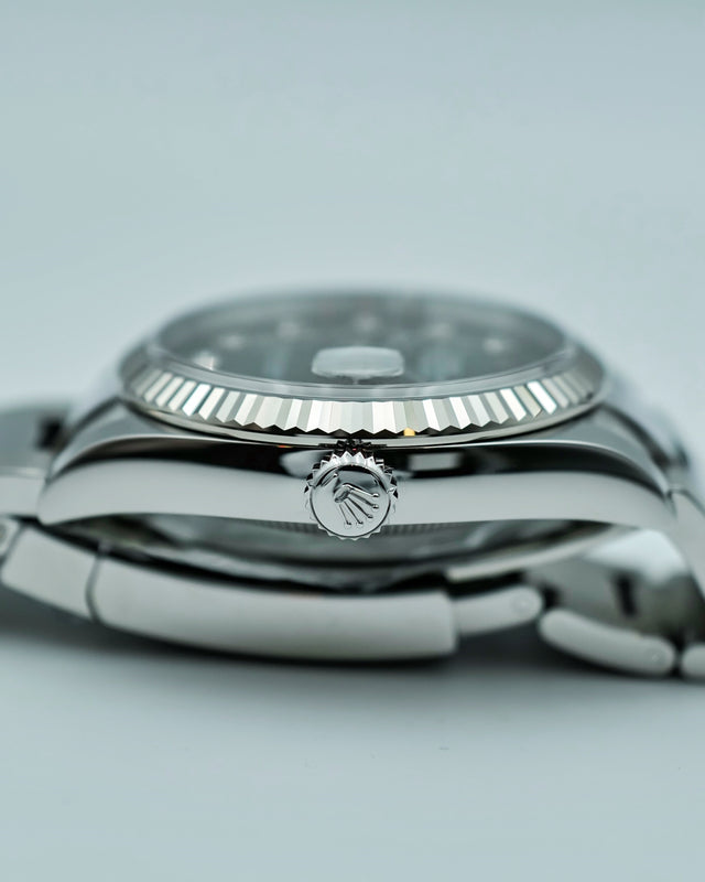 Rolex 126234 Datejust with Olive Green Palm Motif Dial on Oyster