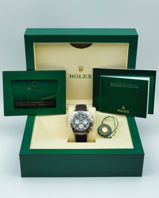 Rolex 126519LN Cosmograph Daytona 18K White Gold with Black Diamond Dial