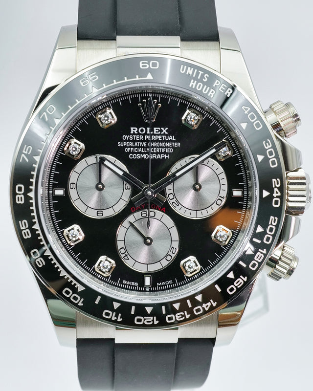 Rolex 126519LN Cosmograph Daytona 18K White Gold with Black Diamond Dial