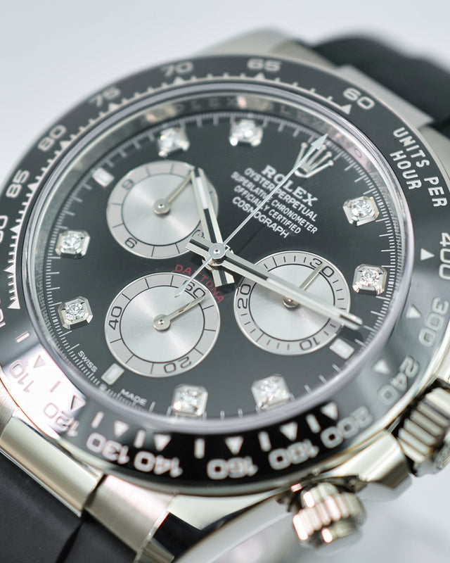 Rolex 126519LN Cosmograph Daytona 18K White Gold with Black Diamond Dial