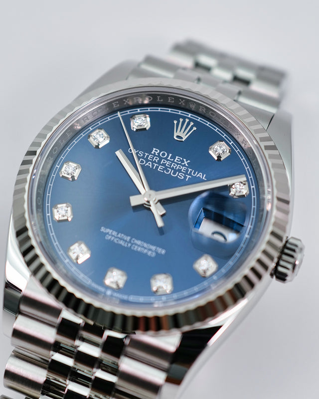 Rolex 126234 Datejust with Blue Diamond Dial on Jubilee