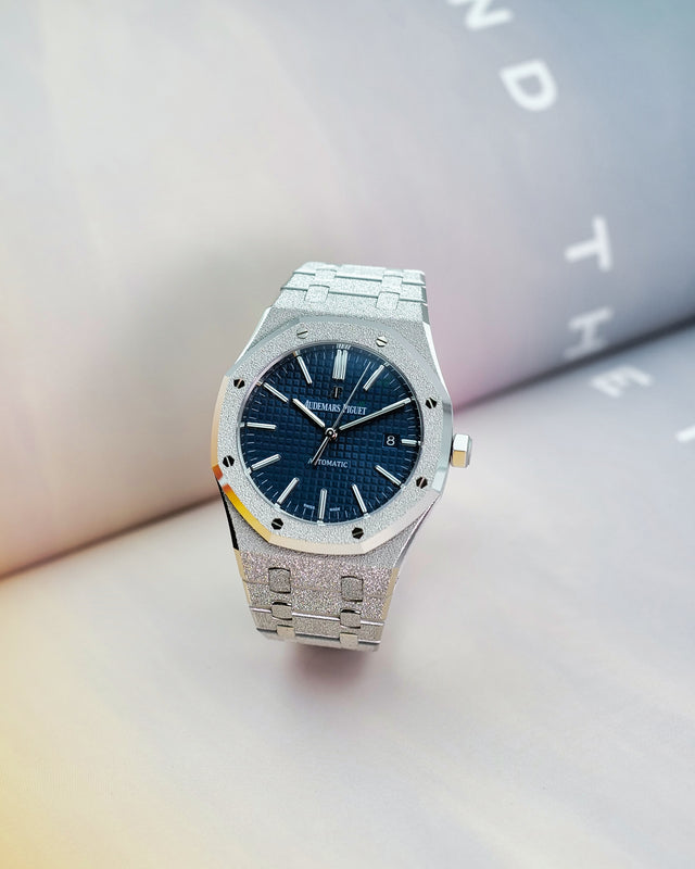 Audemars Piguet 15410BC Royal Oak Frosted White Gold with Blue Dial