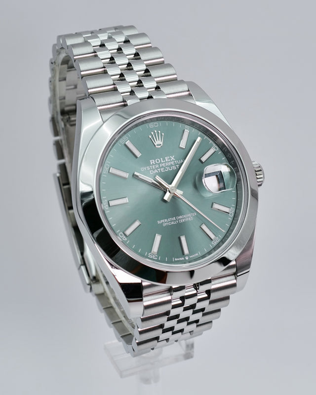 Rolex 126300 Datejust 41 with Mint Green Dial on Jubilee