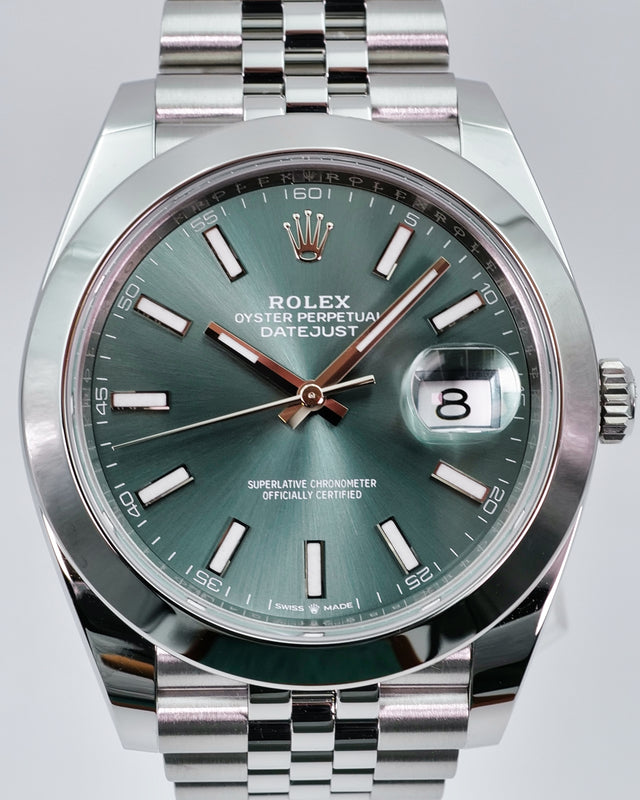 Rolex 126300 Datejust 41 with Mint Green Dial on Jubilee